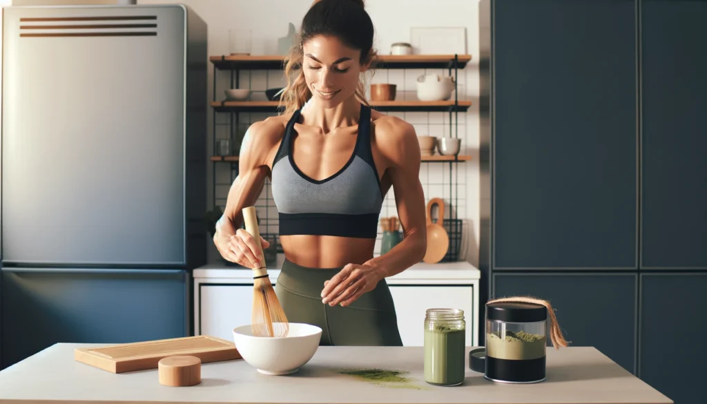 Envie de thé matcha de couleur verte sans caféine pour les personnes