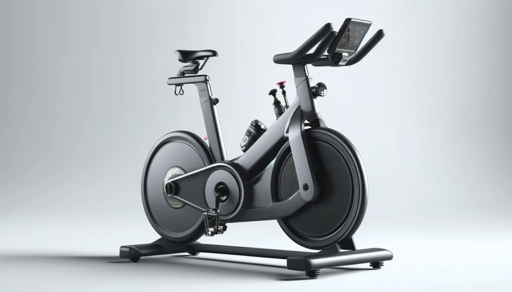 Vélo de spinning haut de gamme ou vélo de route, système de freinage et fréquence cardiaque avec une roue d'inertie sur pignon fixe