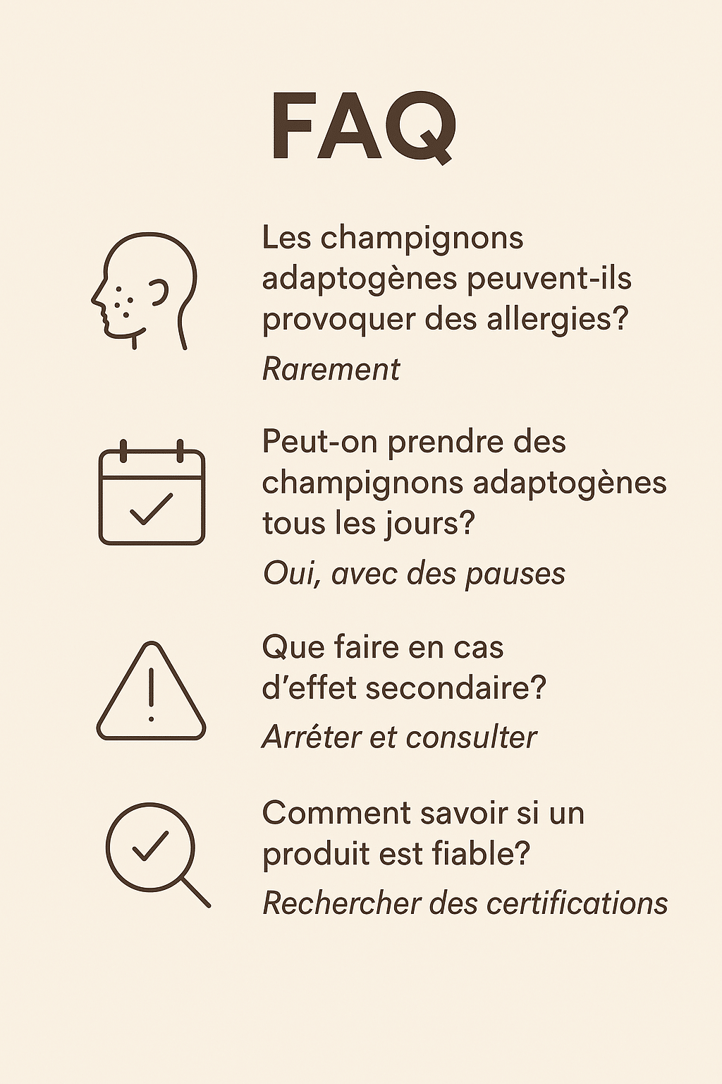 FAQ champignons adaptogenes effets secondaires