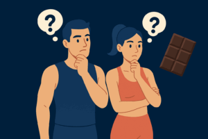 Sportif qui veut manger du chocolat noir le soir