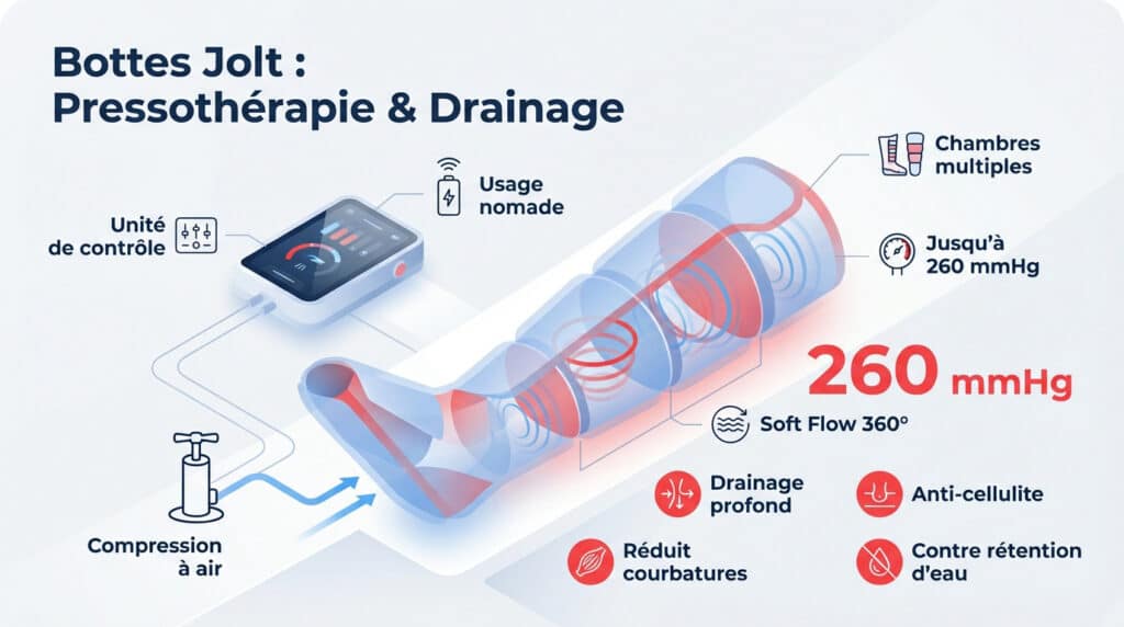 bottes Jolt pressotherapie et drainage