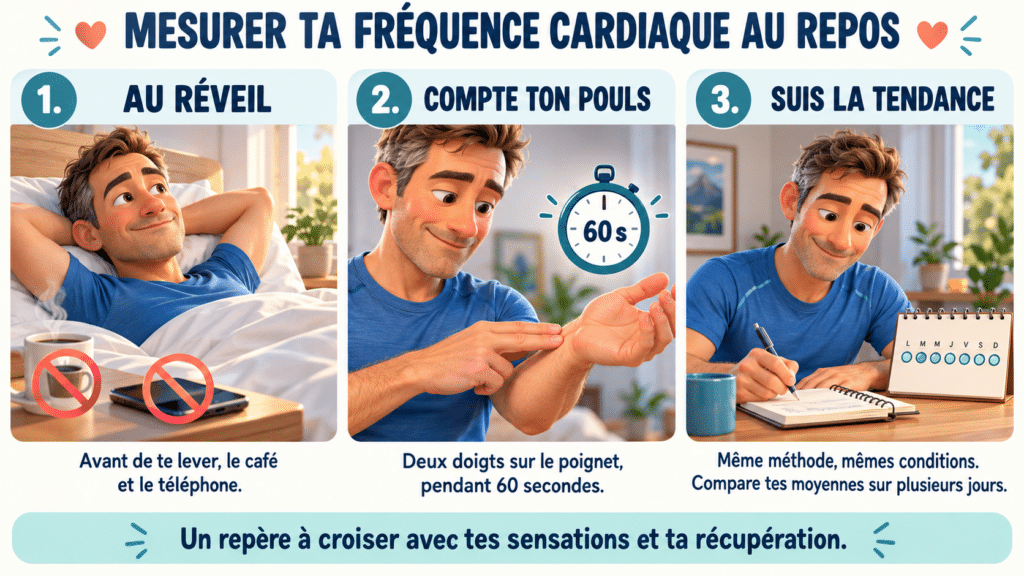 mesurer la fréquence cardiaque au repos en 3 étapes simples