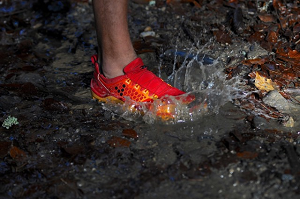 Elric s'est mouillé pour le test de cette chaussure Vivobarefoot Trail Freak. © Testeurs Outdoor