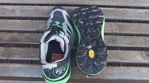 Vous pouvez voir ici la nouvelle semelle Vibram pour ces chaussures trail Tecnica. © Testeurs Outdoor