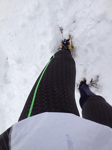La neige ne retardera pas le test des vêtements de sport Ceramiq. © Testeurs Outdoor