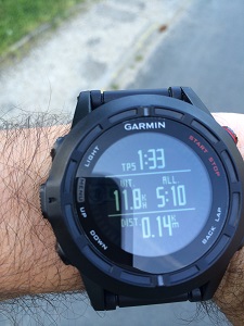 Vous pouvez voir ici un écran de la montre GPS Garmin Fenix 2 paramétré par Vincent. © Testeurs Outdoor